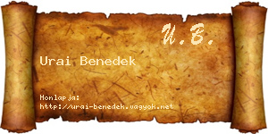 Urai Benedek névjegykártya